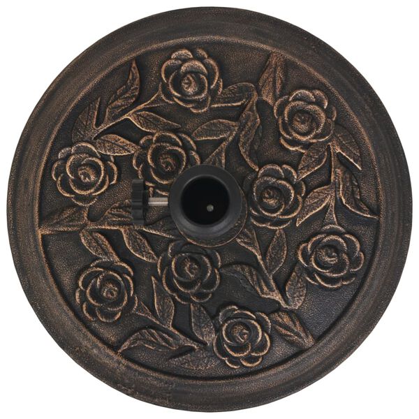 vidaXL Socle de parasol Résine Rond Bronze 9 kg