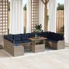 vidaXL Ensemble de canap&eacute; de jardin 11 pcs gris et bleu marine