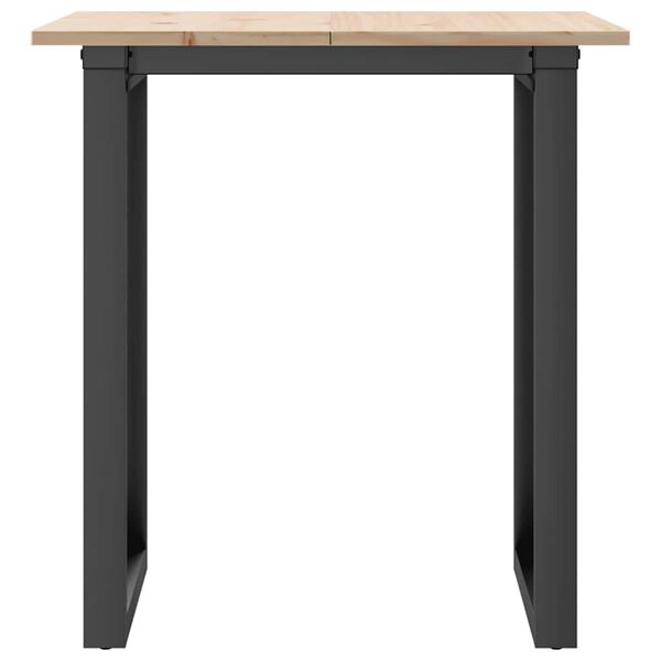 vidaXL Table &agrave; manger cadre en O 70x70x75 cm bois de pin massif acier