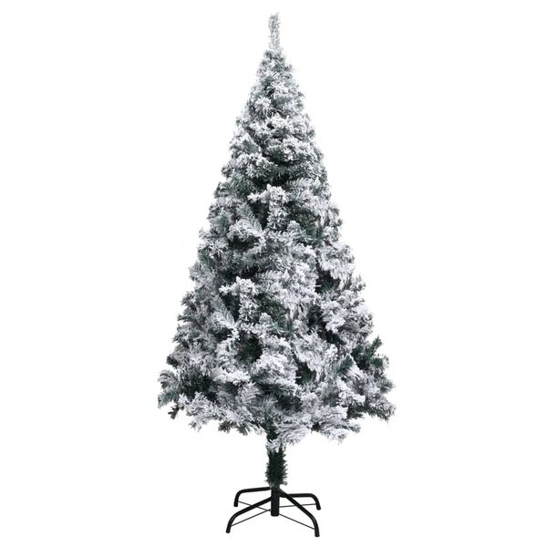 vidaXL Sapin de Noël artificiel pré-éclairé et flocons de neige vert