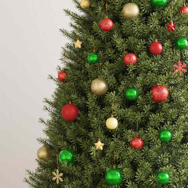 vidaXL Ensemble de boules de No&euml;l 112 pcs rouge vert dor&eacute; polystyr&egrave;ne