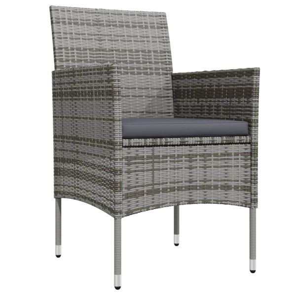 vidaXL Ensemble &agrave; manger de jardin et coussins 5pcs Gris/noir