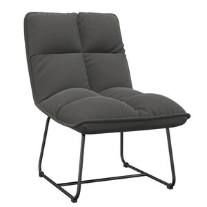 vidaXL Chaise de d&eacute;tente avec cadre en m&eacute;tal Gris fonc&eacute; Velours