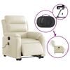 vidaXL Fauteuil inclinable de massage &eacute;lectrique cr&egrave;me similicuir