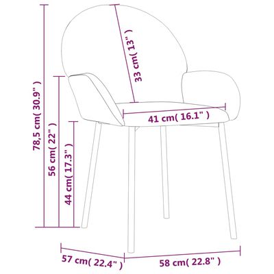 vidaXL Chaises à manger lot de 2 crème similicuir