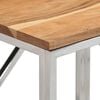 vidaXL Table console argenté acier inoxydable et bois massif d'acacia