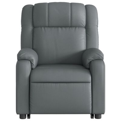 vidaXL Fauteuil inclinable de massage gris similicuir