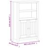 vidaXL Armoire de salle de bain BERG blanc 69,5x34x110 cm pin massif