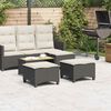 vidaXL Tabourets jardin coussins 2 pcs noir 55x55x36 cm r&eacute;sine tress&eacute;e