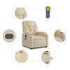 vidaXL Fauteuil inclinable de massage crème tissu