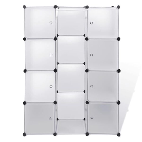 vidaXL Armoire modulaire 9 compartiments 109x36,5x143 cm blanc
