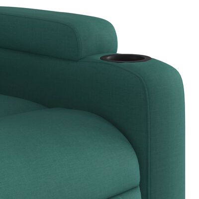 vidaXL Fauteuil inclinable de massage électrique vert foncé tissu