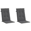 vidaXL Coussins de chaise de jardin à dossier haut lot de 2 anthracite