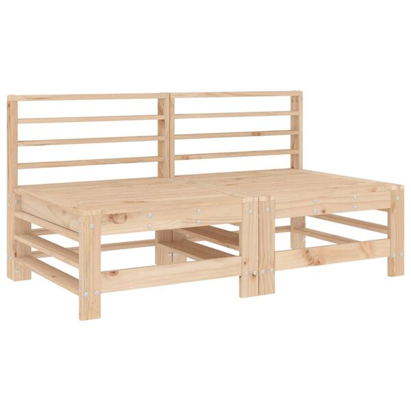 vidaXL Canap&eacute;s centraux avec coussins 2 pcs bois de pin massif