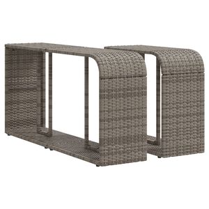 vidaXL Étagères de rangement 2 pcs gris résine tressée