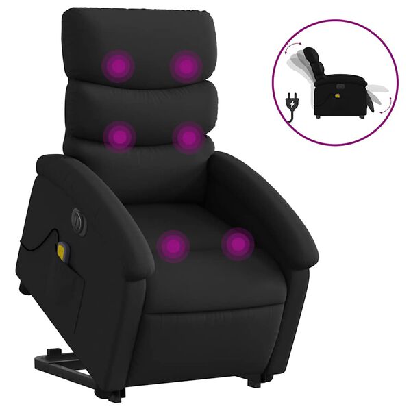 vidaXL Fauteuil inclinable de massage &eacute;lectrique noir similicuir