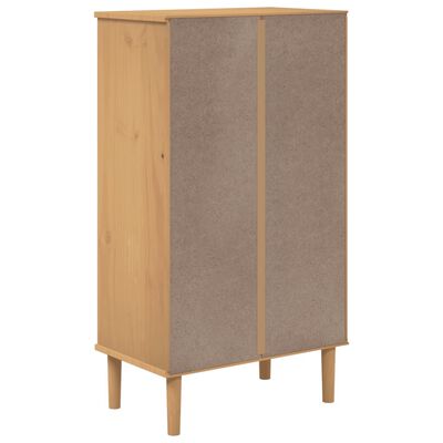 vidaXL Armoire à chaussures SENJA aspect rotin marron bois massif