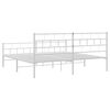 vidaXL Cadre de lit m&eacute;tal sans matelas et pied de lit blanc 183x213 cm