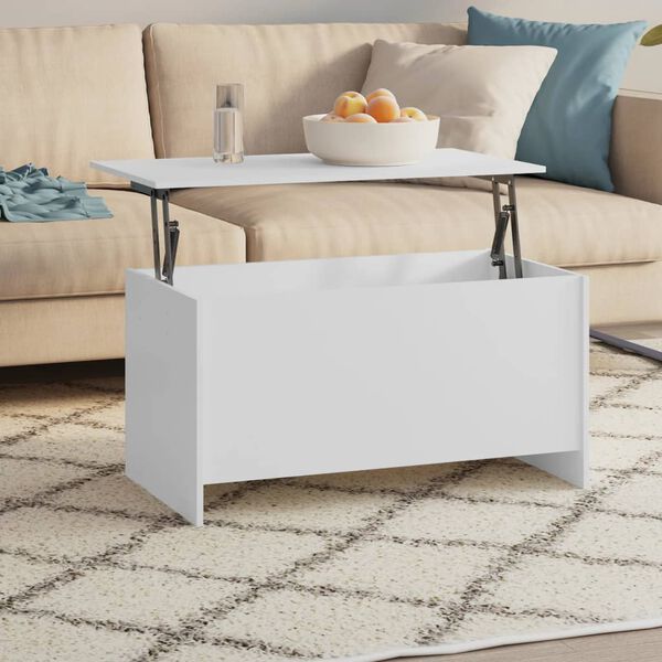 vidaXL Table basse Blanc 102x55,5x52,5 cm Bois d'ing&eacute;nierie