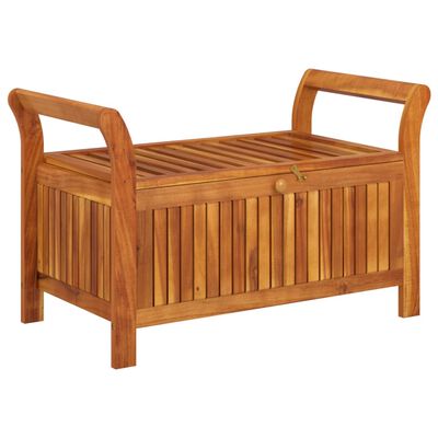 vidaXL Banc de rangement de jardin avec coussin 91 cm Bois d'acacia