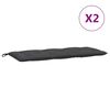 vidaXL Coussins de banc de jardin lot de 2 anthracite m&eacute;lang&eacute; tissu