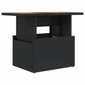 vidaXL Table de jardin noir 100x55x73 cm r&eacute;sine tress&eacute;e et bois acacia