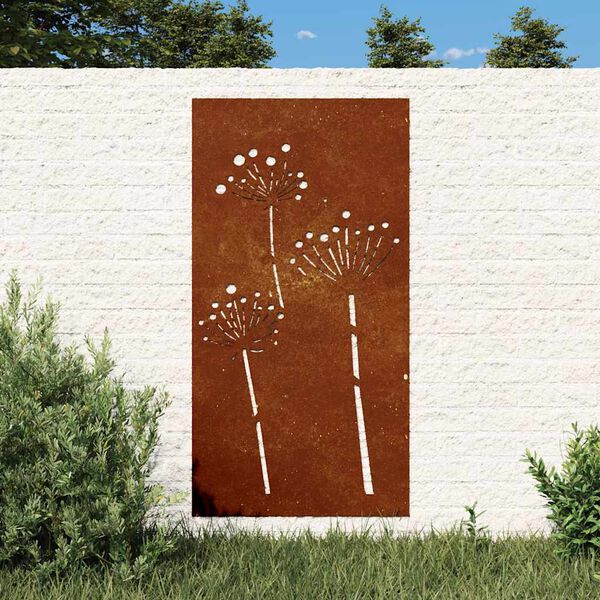 vidaXL D&eacute;coration murale jardin 105x55 cm acier corten design de fleur