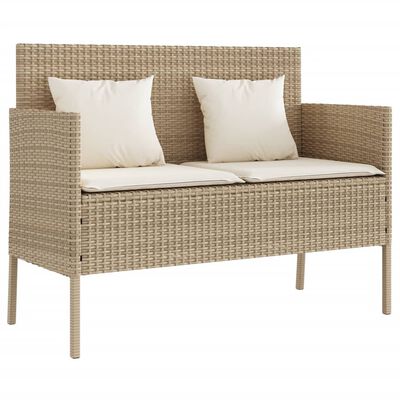 vidaXL Banc de jardin avec coussins beige résine tressée