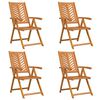vidaXL Fauteuil inclinable 4 pcs Marron 57 x 71 x 90cm bois