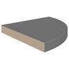vidaXL &Eacute;tag&egrave;re d'angle flottante gris brillant 35x35x3,8 cm MDF