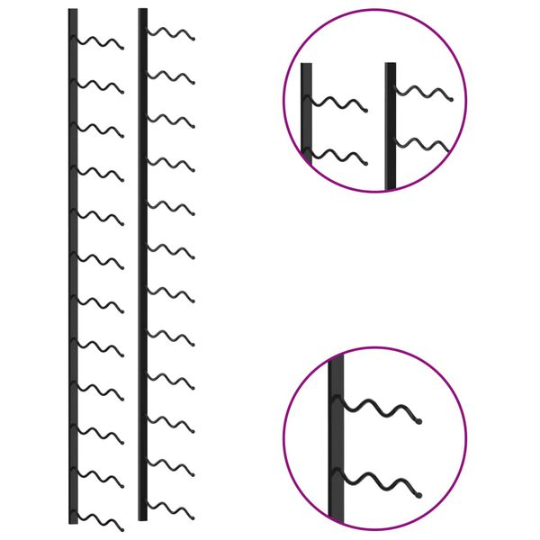 vidaXL Casier à bouteilles mural pour 24 bouteilles Noir Fer