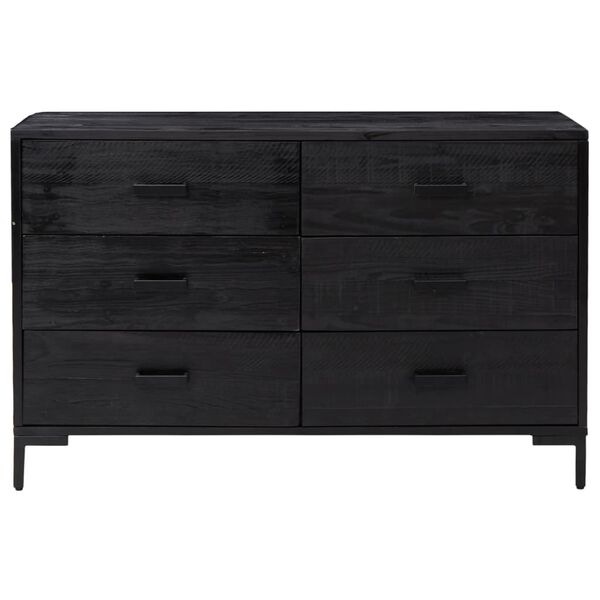 vidaXL Buffet Noir 110x35x70 cm Bois de pin massif
