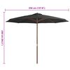 vidaXL Parasol d'ext&eacute;rieur avec m&acirc;t en bois 350 cm Anthracite