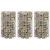 vidaXL Lit sur&eacute;lev&eacute; &agrave; gabion circulaire 3 pcs Acier galvanis&eacute; &Oslash;30x50cm