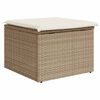 vidaXL Tabouret de jardin avec coussin beige 55x55x37cm r&eacute;sine tress&eacute;e