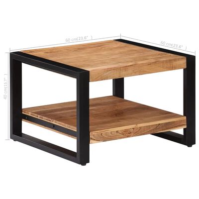 vidaXL Table basse 60 x 60 x 40 cm Bois d'acacia massif