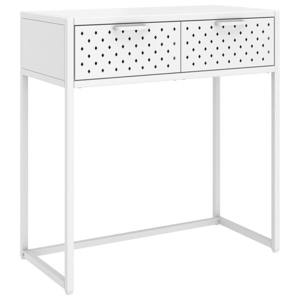vidaXL Table console Blanc 72x35x75 cm Acier