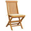 vidaXL Chaises de jardin et coussins cr&egrave;me lot de 4 Bois teck massif