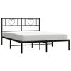 vidaXL Cadre de lit métal sans matelas avec tête de lit noir 135x190cm