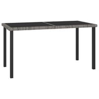 vidaXL Table à dîner de jardin Gris 140x70x73 cm Résine tressée