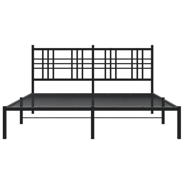vidaXL Cadre de lit métal sans matelas avec tête de lit noir 150x200cm