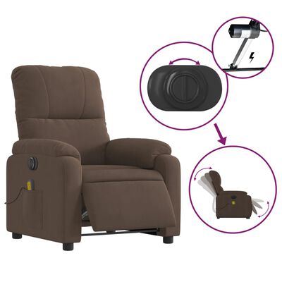 vidaXL Fauteuil inclinable de massage électrique marron