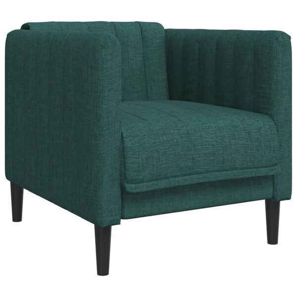 vidaXL Fauteuil vert fonc&eacute; tissu