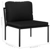 vidaXL Salon de jardin 3 pcs avec coussins Noir PVC