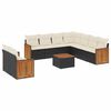vidaXL Salon de jardin 10 pcs avec coussins noir r&eacute;sine tress&eacute;e