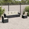 vidaXL Salon de jardin 6 pcs avec coussins noir r&eacute;sine tress&eacute;e