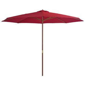 vidaXL Parasol d'ext&eacute;rieur avec m&acirc;t en bois 350 cm Bordeaux