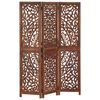 vidaXL Cloison de s&eacute;paration 3 panneaux Marron 120x165cm Bois manguier
