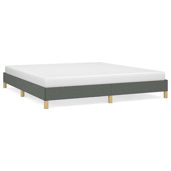 vidaXL Cadre de lit sans matelas gris foncé tissu