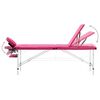 vidaXL Table de massage pliable 3 zones Aluminium Rose